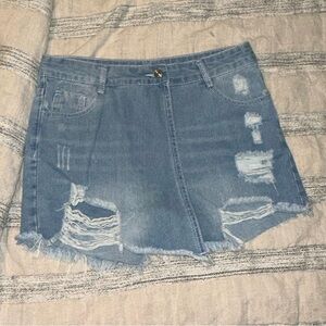 Denim skort